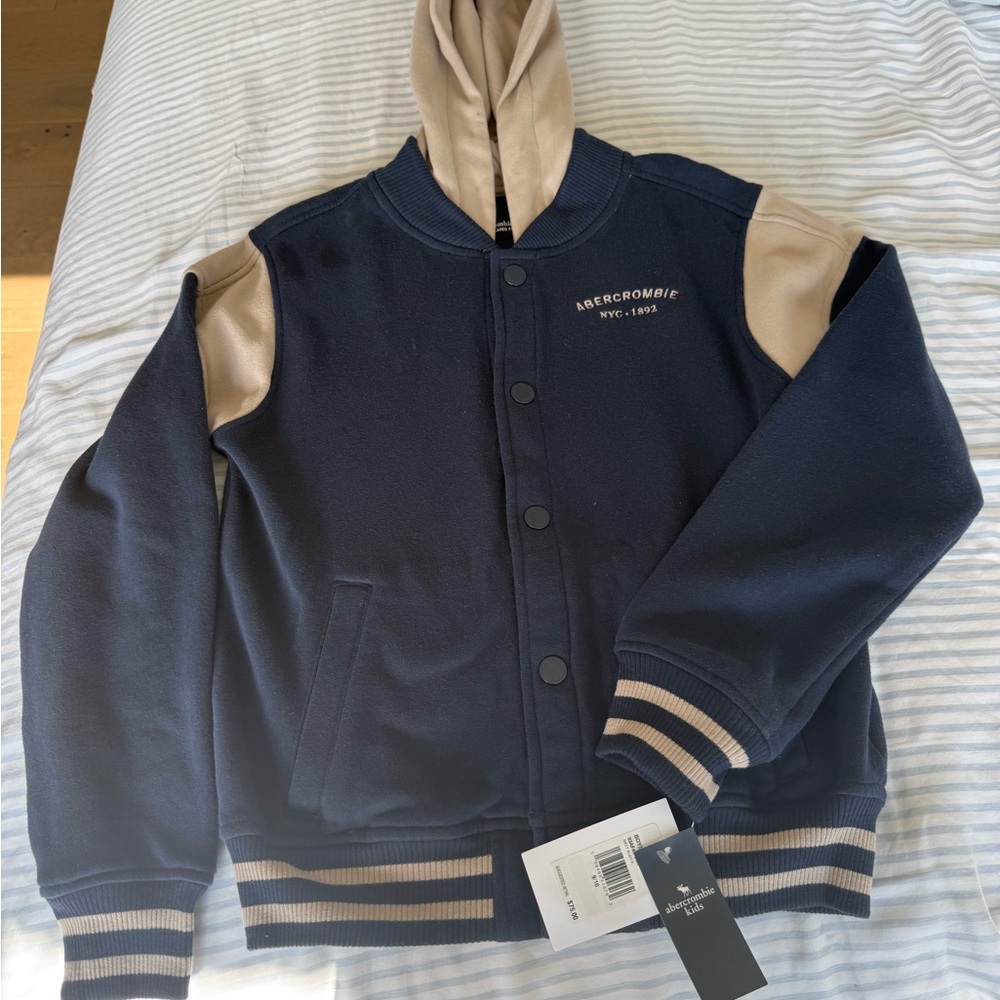 Abercrombie Kids Navy and Cream Striped Jacket